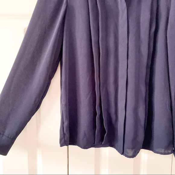 Nanette Pleated chiffon button down blouse - Picture 3 of 5
